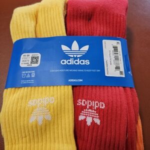 Adidas Men's Athletic Socks in Red and Yellow